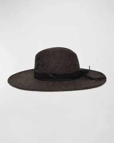 Gigi Burris Norma Wool-Silk Fedora With Feathers | Thumbnail 2