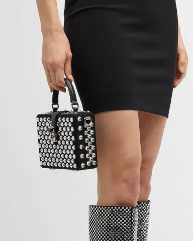 Dolce & Gabbana Crystal Box Leather Top-Handle Bag | Thumbnail 4 Dolce & Gabbana Crystal Box Leather Top-Handle Bag | Thumbnail 4