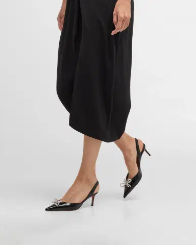 Amina Muaddi Rosie Crystal Bow Slingback Pumps | Thumbnail 2 Amina Muaddi Rosie Crystal Bow Slingback Pumps | Thumbnail 2