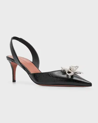 Amina Muaddi Rosie Crystal Bow Slingback Pumps | Thumbnail 3 Amina Muaddi Rosie Crystal Bow Slingback Pumps | Thumbnail 3