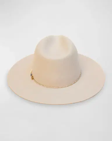 VAN PALMA Angele Merino Wool Fedora With Embellished Chain | Thumbnail 2 VAN PALMA Angele Merino Wool Fedora With Embellished Chain | Thumbnail 2