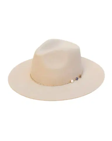 VAN PALMA Angele Merino Wool Fedora With Embellished Chain | Thumbnail 1 VAN PALMA Angele Merino Wool Fedora With Embellished Chain | Thumbnail 1