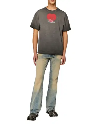 Diesel Unisex T-BUXT-N4 Flocked Logo T-Shirt | Thumbnail 1 Diesel Unisex T-BUXT-N4 Flocked Logo T-Shirt | Thumbnail 1