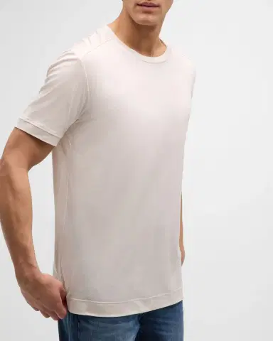 Zimmerli Men's Lyocell Short-Sleeve Crewneck T-Shirt | Thumbnail 6