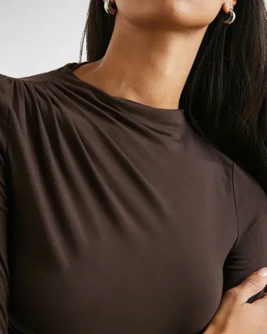 Rails Joelle Shirred Asymmetrical Mock-Neck Top | Thumbnail 3