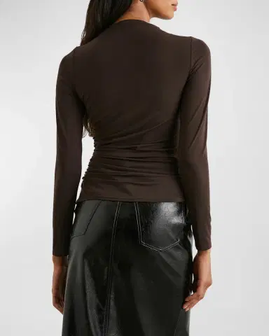 Rails Joelle Shirred Asymmetrical Mock-Neck Top | Thumbnail 4