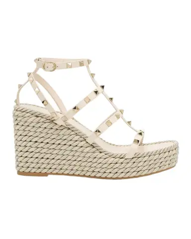 Valentino Garavani Rockstud Caged Wedge Espadrille Sandals | Thumbnail 1 Valentino Garavani Rockstud Caged Wedge Espadrille Sandals | Thumbnail 1