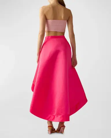 Cynthia Rowley High-Low A-Line Satin Maxi Skirt | Thumbnail 2