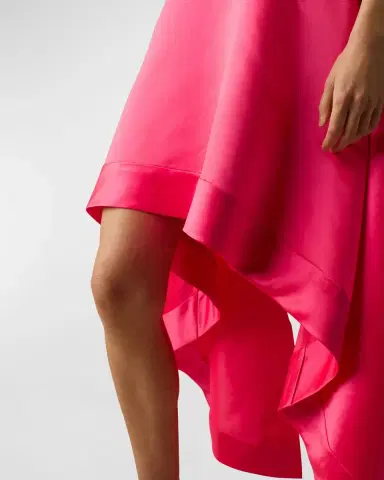 Cynthia Rowley High-Low A-Line Satin Maxi Skirt | Thumbnail 3