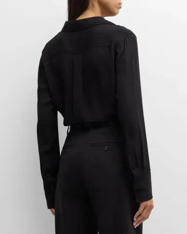 Argent Button-Down Double Georgette Blouse | Thumbnail 3 Argent Button-Down Double Georgette Blouse | Thumbnail 3