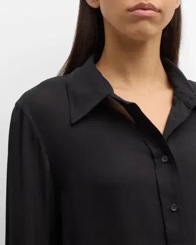Argent Button-Down Double Georgette Blouse | Thumbnail 5 Argent Button-Down Double Georgette Blouse | Thumbnail 5