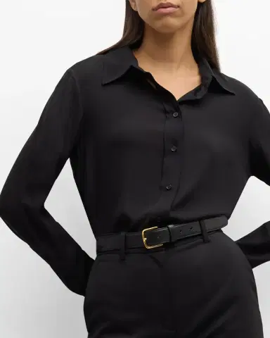 Argent Button-Down Double Georgette Blouse | Thumbnail 7 Argent Button-Down Double Georgette Blouse | Thumbnail 7