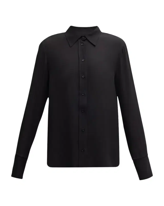 ARGENT Button-Down Double Georgette Blouse