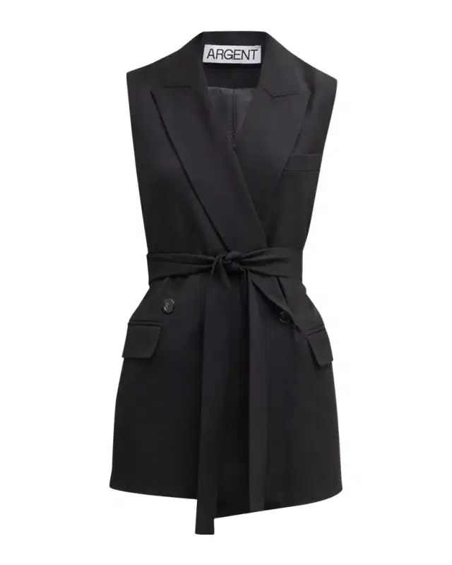 ARGENT Belted Double-Breasted Seasonless Wool Vest