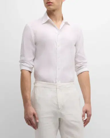 Emporio Armani Men's Linen Sport Shirt | Thumbnail 2 Emporio Armani Men's Linen Sport Shirt | Thumbnail 2