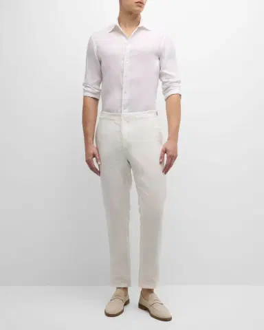 Emporio Armani Men's Linen Sport Shirt | Thumbnail 3 Emporio Armani Men's Linen Sport Shirt | Thumbnail 3