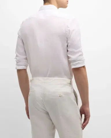 Emporio Armani Men's Linen Sport Shirt | Thumbnail 4 Emporio Armani Men's Linen Sport Shirt | Thumbnail 4