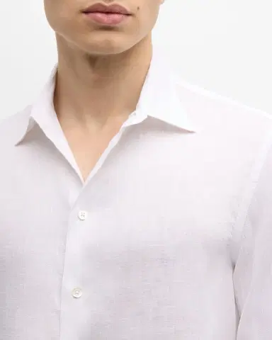 Emporio Armani Men's Linen Sport Shirt | Thumbnail 5 Emporio Armani Men's Linen Sport Shirt | Thumbnail 5