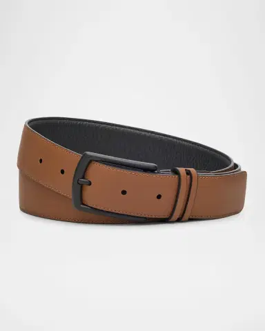Zegna Men's Grained Calfskin Belt | Thumbnail 3