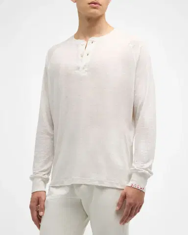 Golden Goose Men's Journey Raglan Henley Shirt | Thumbnail 4 Golden Goose Men's Journey Raglan Henley Shirt | Thumbnail 4