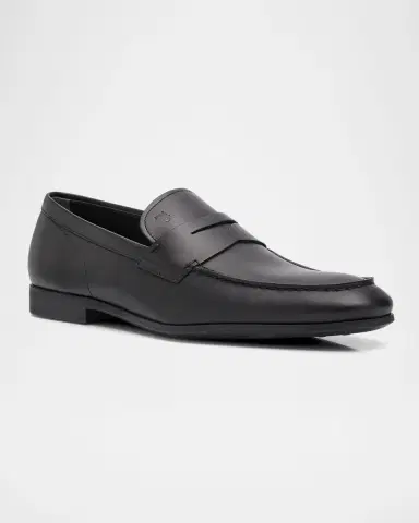 Tod's Men's Stamped-Logo Leather Penny Loafers | Thumbnail 2 Tod's Men's Stamped-Logo Leather Penny Loafers | Thumbnail 2