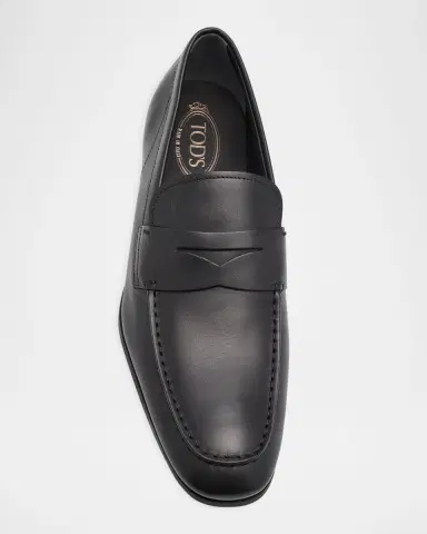 Tod's Men's Stamped-Logo Leather Penny Loafers | Thumbnail 4 Tod's Men's Stamped-Logo Leather Penny Loafers | Thumbnail 4