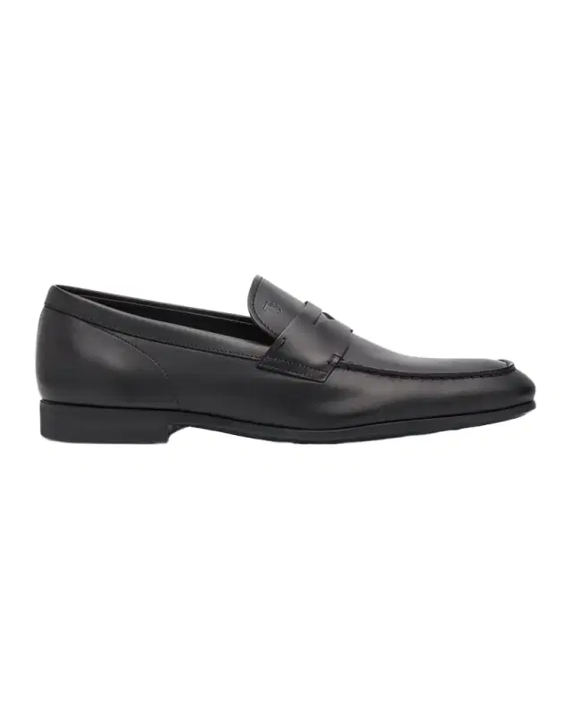 Tod 's Men 's Stamped-Logo Leather Penny Loafers