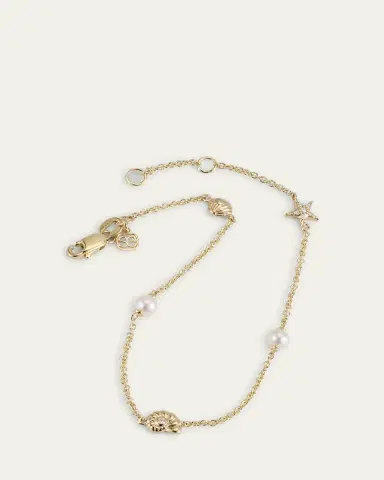 Sydney Evan 14K Gold Shells Chain Bracelet with Diamonds | Thumbnail 3 Sydney Evan 14K Gold Shells Chain Bracelet with Diamonds | Thumbnail 3
