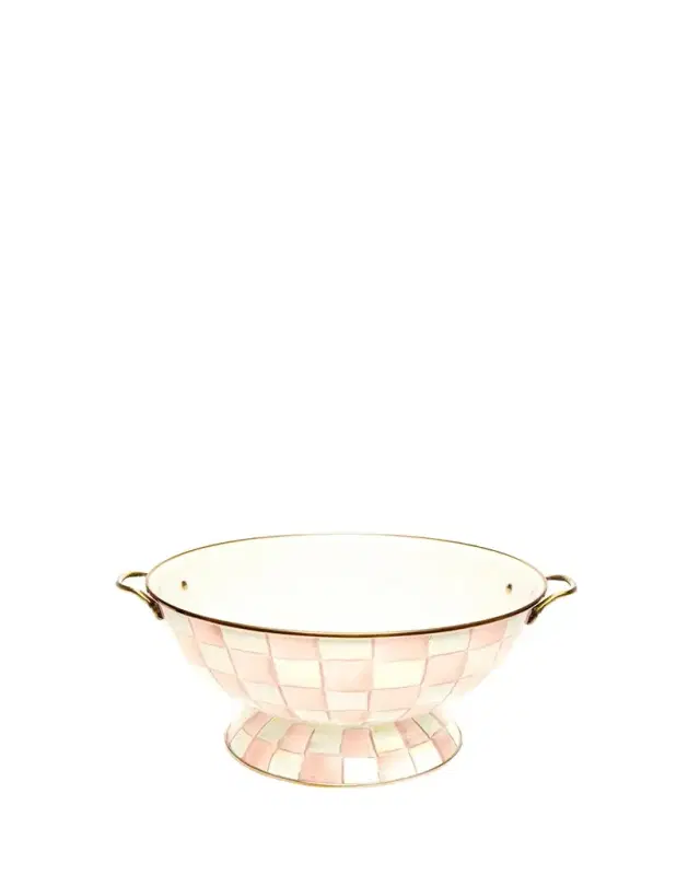 MacKenzie-Childs Rosy Check Enamel Everything Bowl