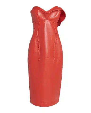 Bottega Veneta Thick Glossy Leather Bustier Dress | Thumbnail 1