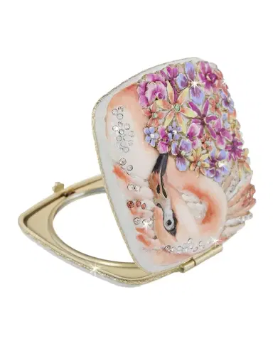 Jay Strongwater Floral Flamingo Compact Mirror | Thumbnail 1