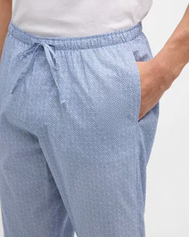 Zimmerli Men's Long Geo-Print Cotton Pants | Thumbnail 5