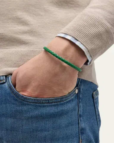 Jan Leslie Men's Magnetic Braided Leather Bracelet | Thumbnail 2 Jan Leslie Men's Magnetic Braided Leather Bracelet | Thumbnail 2