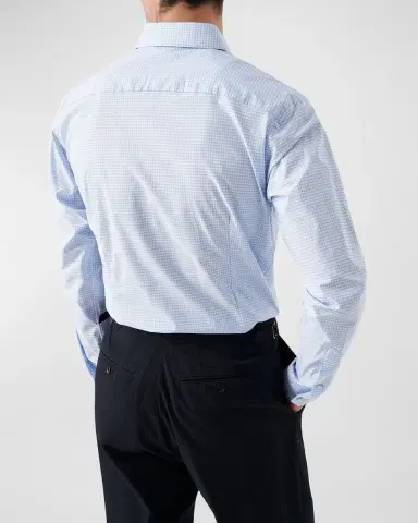 Eton Men's Contemporary Check Elevated Poplin Shirt | Thumbnail 4 Eton Men's Contemporary Check Elevated Poplin Shirt | Thumbnail 4
