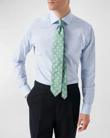 Eton Men's Contemporary Check Elevated Poplin Shirt | Thumbnail 5 Eton Men's Contemporary Check Elevated Poplin Shirt | Thumbnail 5