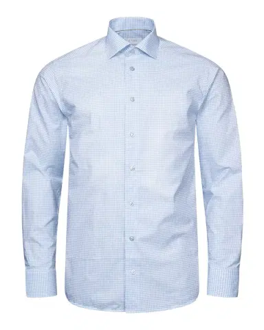 Eton Men's Contemporary Check Elevated Poplin Shirt | Thumbnail 1 Eton Men's Contemporary Check Elevated Poplin Shirt | Thumbnail 1