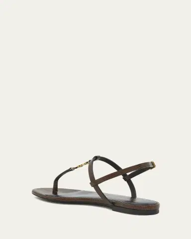Saint Laurent Cassandra Embossed YSL T-Strap Sandals | Thumbnail 7 Saint Laurent Cassandra Embossed YSL T-Strap Sandals | Thumbnail 7