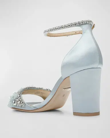Badgley Mischka Finesse Satin Pumps w/ Crystals | Thumbnail 2