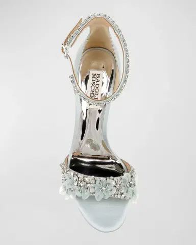Badgley Mischka Finesse Satin Pumps w/ Crystals | Thumbnail 3