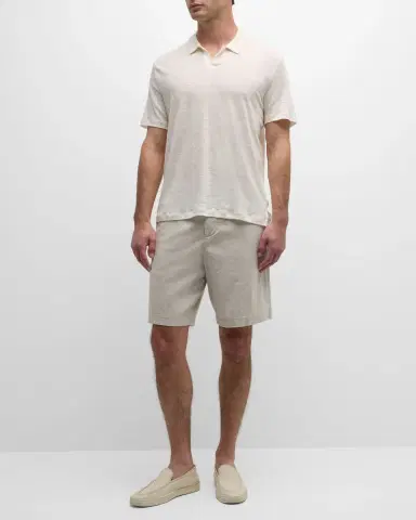 Onia Men's Shaun Linen Johnny Collar Polo Shirt | Thumbnail 2