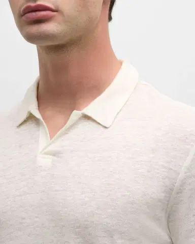 Onia Men's Shaun Linen Johnny Collar Polo Shirt | Thumbnail 7