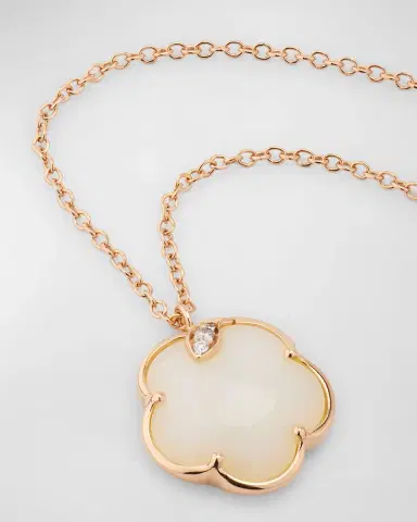 Pasquale Bruni Petit Joli 18K Rose Gold Pendant Necklace with Mother-of-Pearl and Diamonds | Thumbnail 2 Pasquale Bruni Petit Joli 18K Rose Gold Pendant Necklace with Mother-of-Pearl and Diamonds | Thumbnail 2