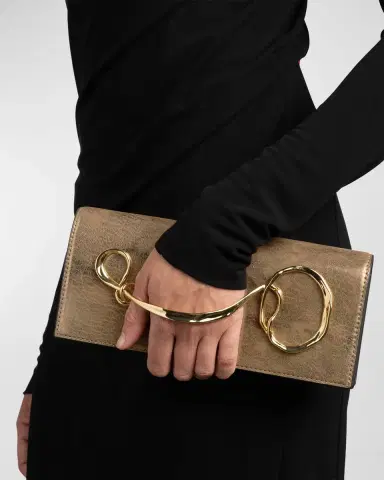 ALEXIS BITTAR Twisted Metallic Leather Clutch Bag | Thumbnail 2 ALEXIS BITTAR Twisted Metallic Leather Clutch Bag | Thumbnail 2