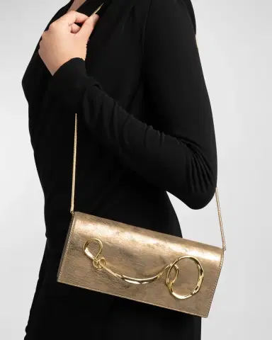 ALEXIS BITTAR Twisted Metallic Leather Clutch Bag | Thumbnail 4 ALEXIS BITTAR Twisted Metallic Leather Clutch Bag | Thumbnail 4