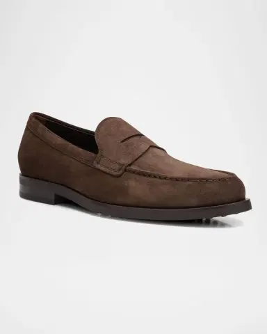 Tod's Men's Suede Mocassin Penny Loafers | Thumbnail 2