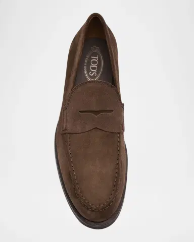 Tod's Men's Suede Mocassin Penny Loafers | Thumbnail 4