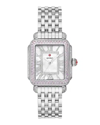 Michele Limited Edition Deco Madison Pink Sapphire Watch | Thumbnail 1 Michele Limited Edition Deco Madison Pink Sapphire Watch | Thumbnail 1