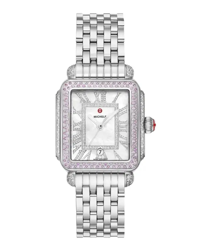 Michele Limited Edition Deco Madison Pink Sapphire Watch