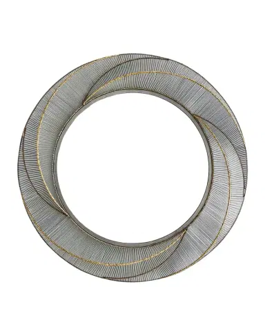 Global Views Whip Wire Mirror, Iron/Braised Brass | Thumbnail 1