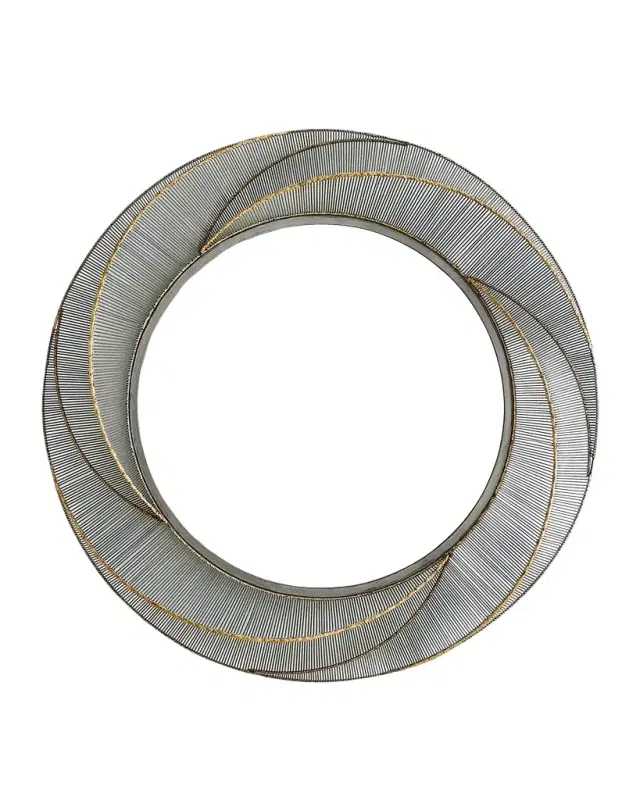 Global Views Whip Wire Mirror, Iron/Braised Brass